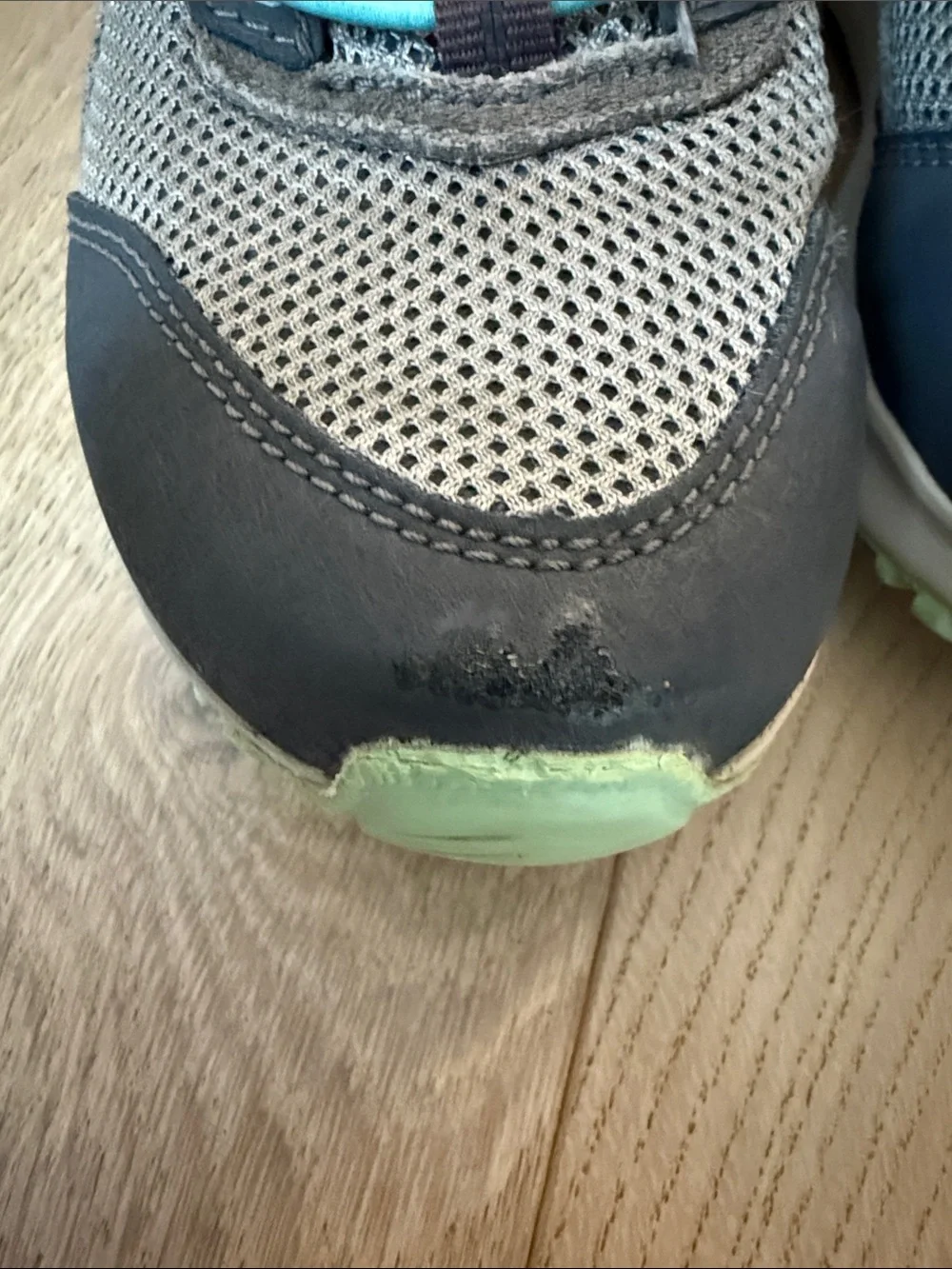The North Face Kids Grey and Teal Lace-Lock Trail Sneakers